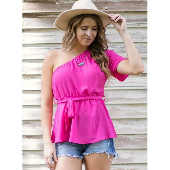 Staccato Black asymmetrical One Shoulder Top Small - Picture 1 of 5
